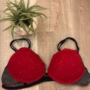 Intimissimi red and black lace/gingham bra